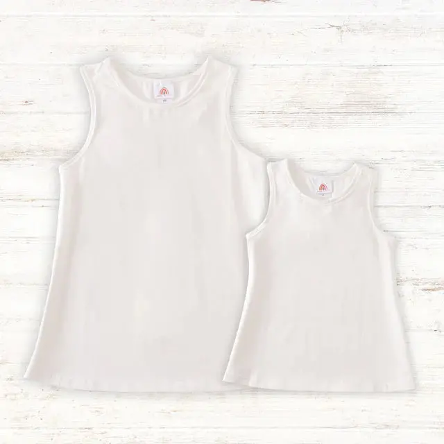 Abby & Evie White Blank Basic Tank Top 1