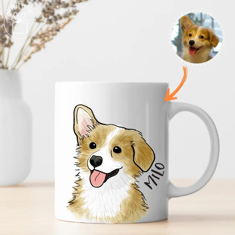 Custom Pet Portrait Photo Edge-To-Edge Mug For Dog Lovers 1