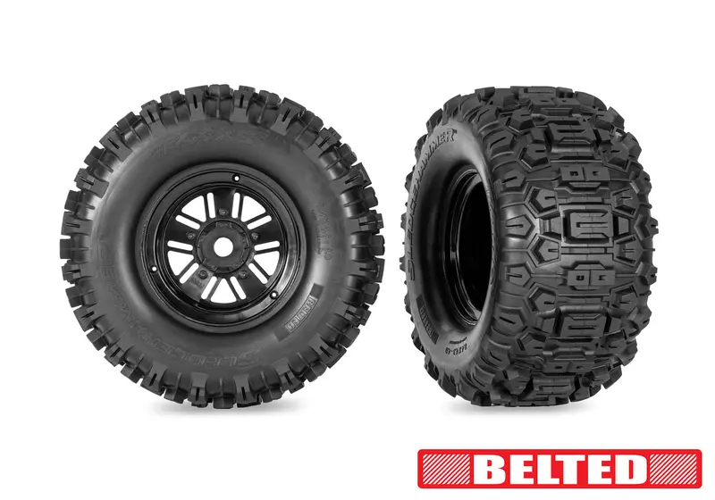 Funco Replica Black Wheels W/ Sledgehammer Tires (2) 1