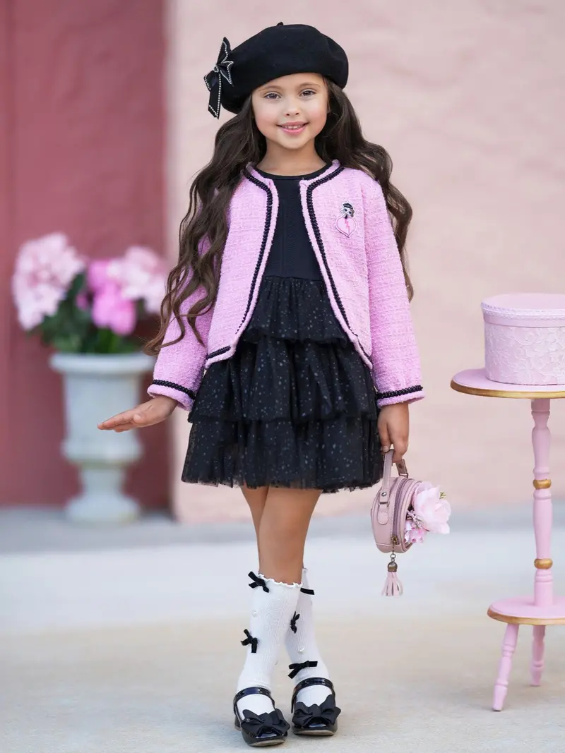 Mia Belle Girls L.O.L. Surprise! Posh Tweed Blazer And Sequin Dress Set 1