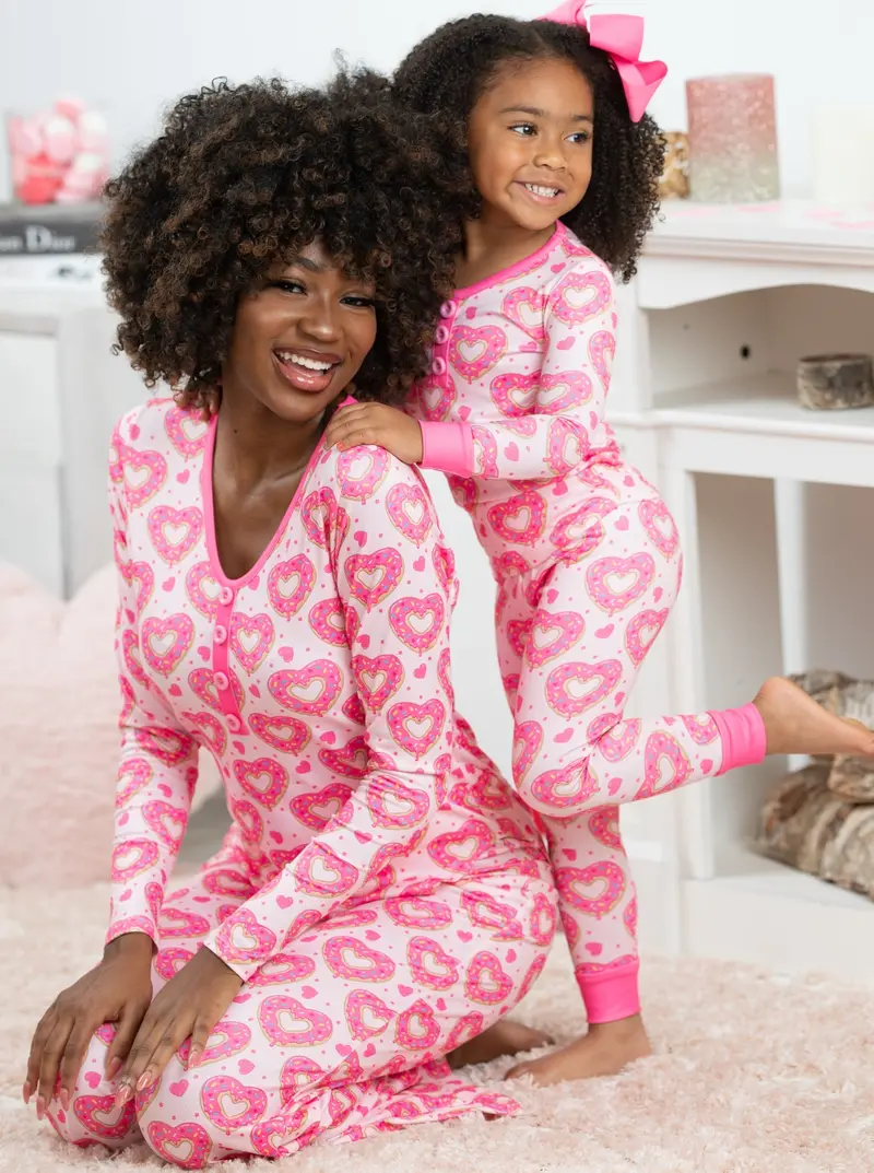 Mia Belle Girls Mommy And Me Heart Donut Pajama Set 1