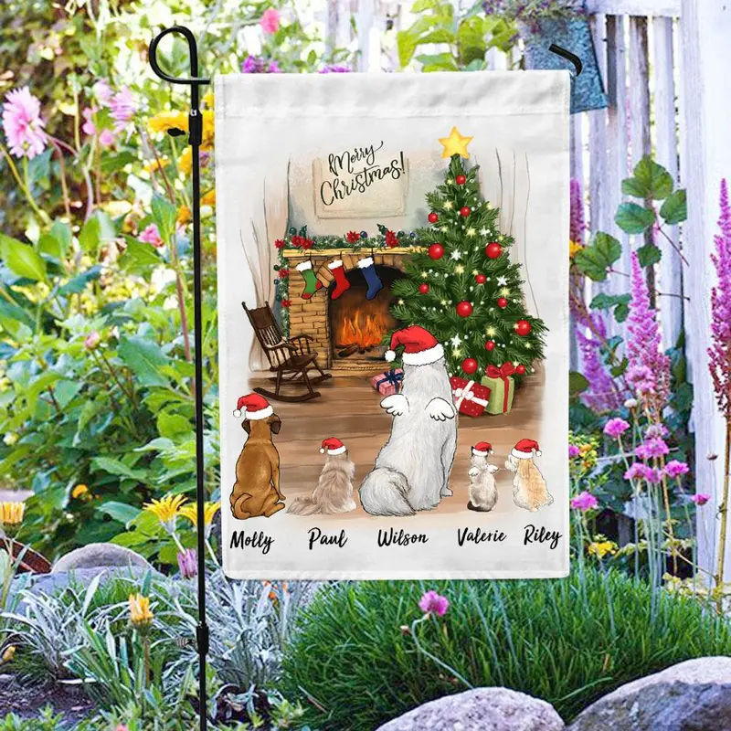Personalized Christmas Gifts For Dog Cat Lovers Decorative Garden Flag - Dog & Cat - 2411 1