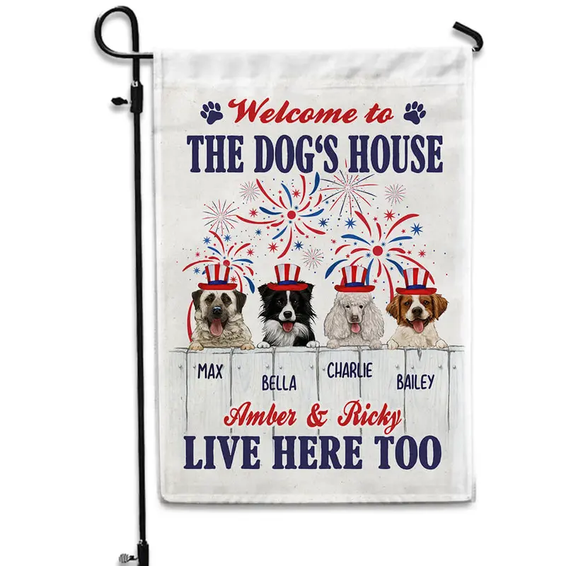 Personalized Garden Flag For Dog Lovers - 4Th Of July - Welcome To The Dog's House 1
